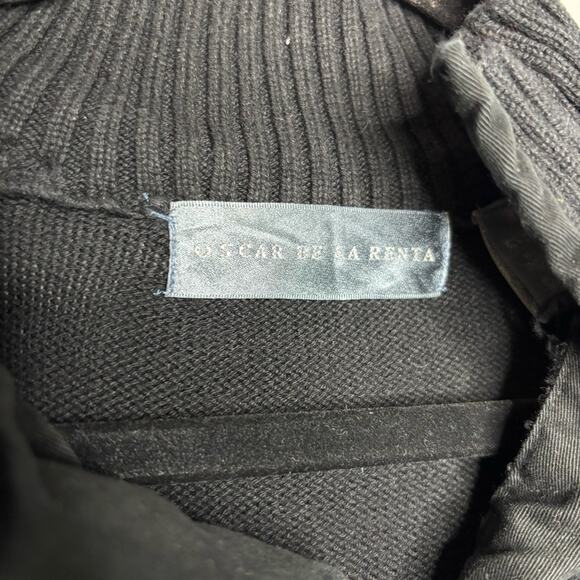 Oscar de la Renta black 100% cotton sweater women’s size medium black label - Picture 4 of 6